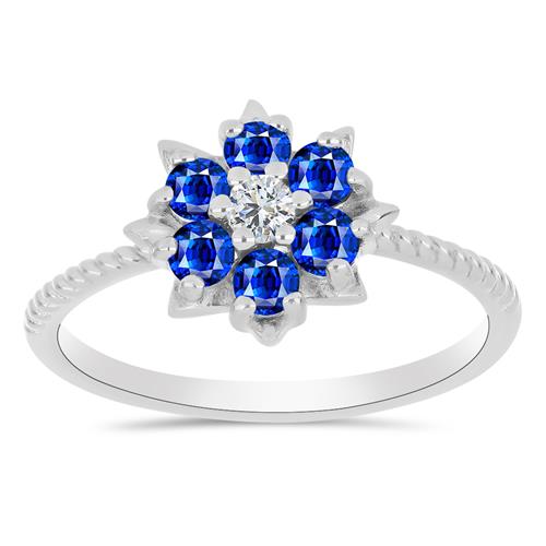 BUY 925 SILVER RING WITH BLUE SAPPHIRE GEMSTONE 